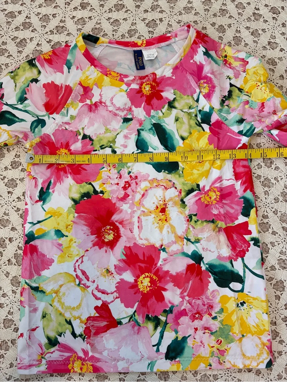 Polo Ralph Lauren Girl’s Floral Long Sleeve Rash Guard Size Large (12-14)